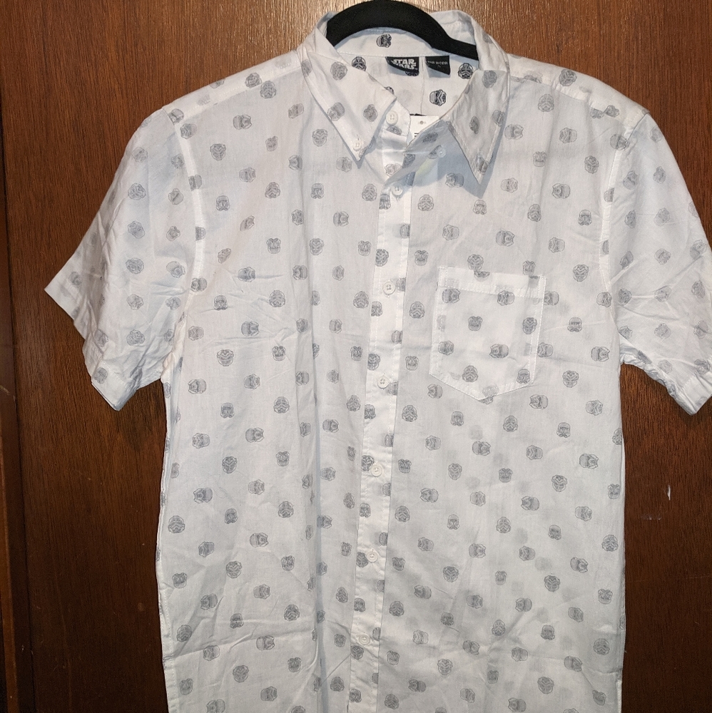 Star wars button down short sleeve size small